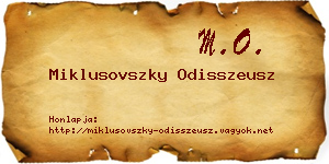 Miklusovszky Odisszeusz névjegykártya